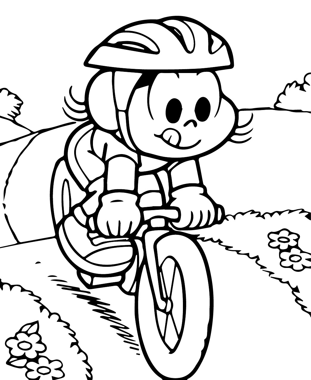 Desenho deMônica Anda de Bicicleta para colorir