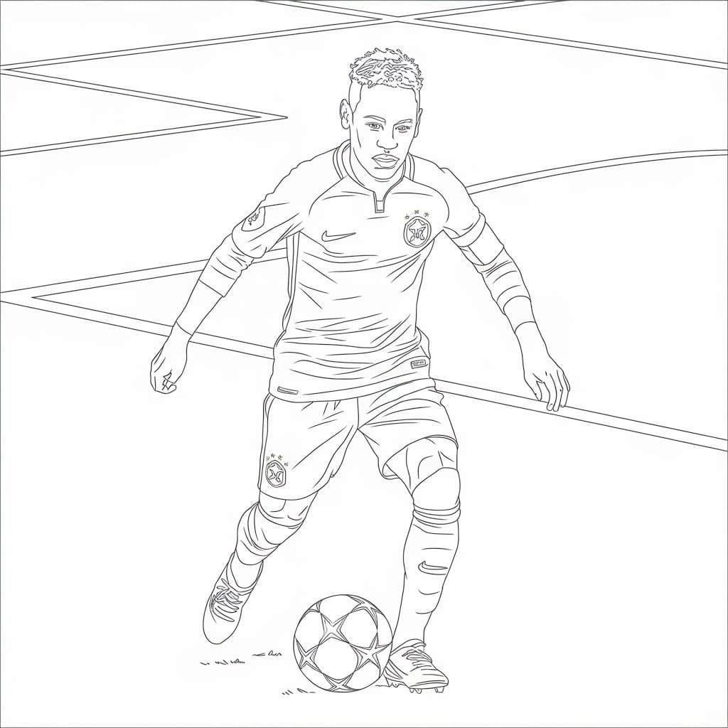 Desenho deNeymar Jogando Futebol para colorir