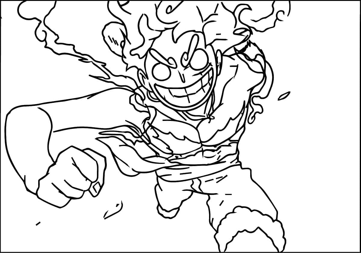 Desenho deOne Piece Luffy Gear 5 para colorir