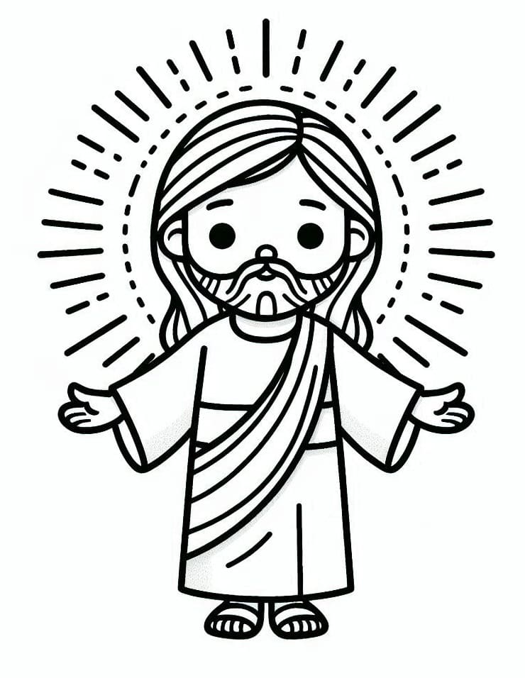 Desenho dePequeno Jesus para colorir