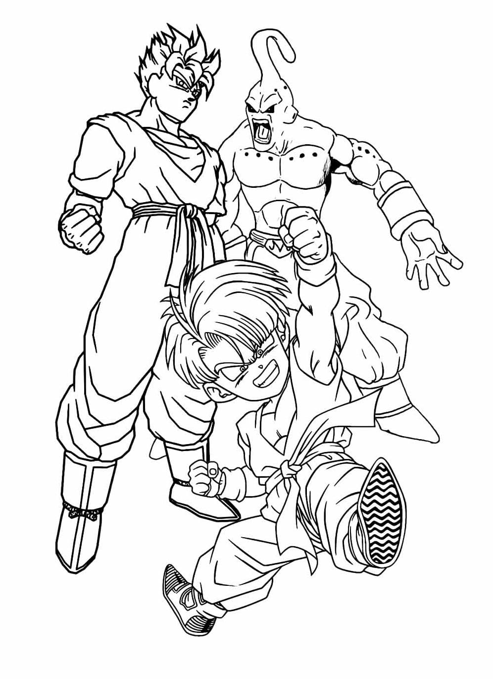 Desenho dePersonagens Dragon Ball Z para colorir