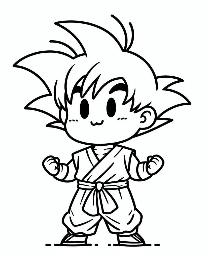 Desenho deSon Goku Dragon Ball Z para colorir