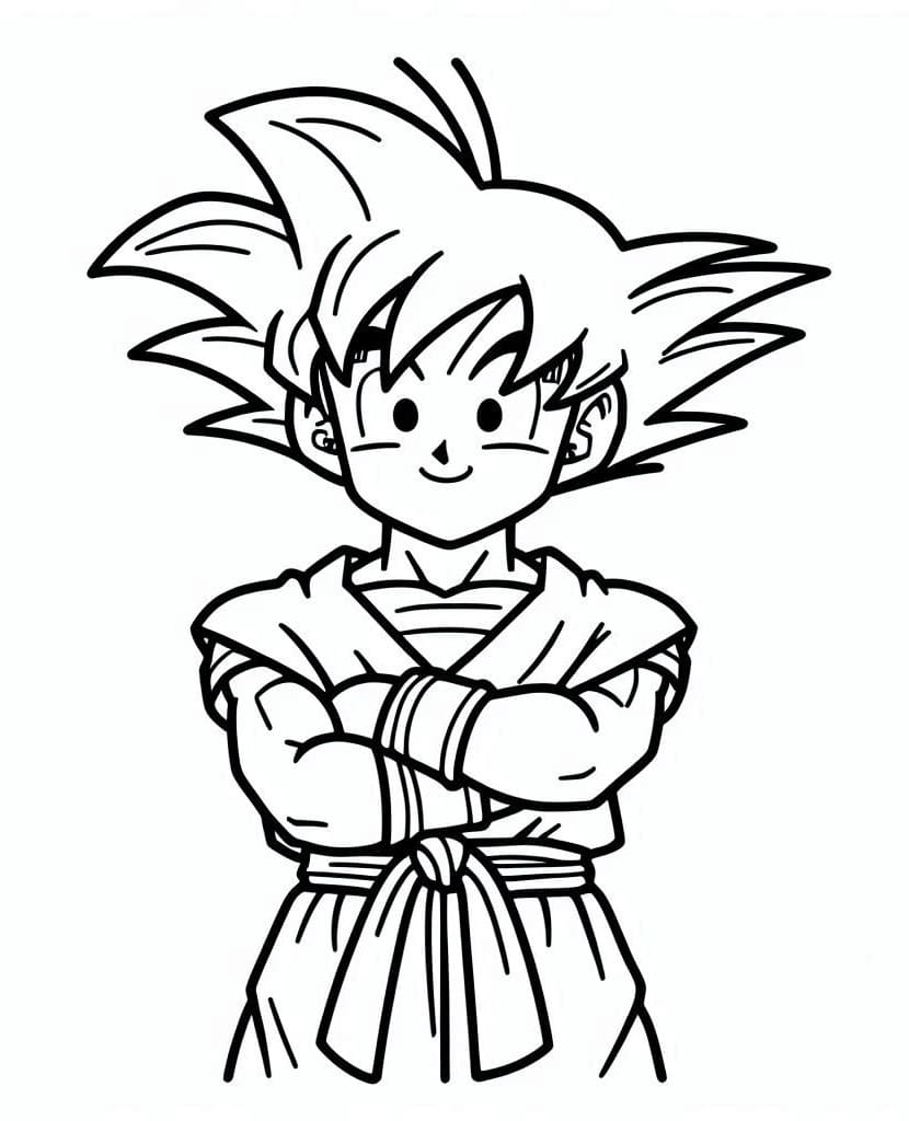 Desenho deSon Goku de Dragon Ball Z para colorir