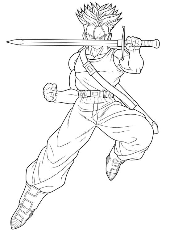 Desenho deTrunks de Dragon Ball Z para colorir