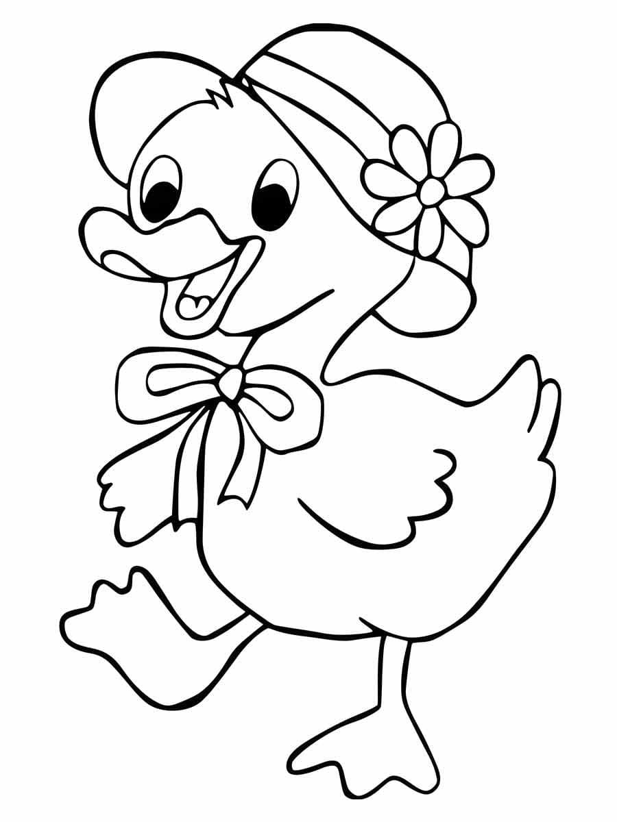 Desenho deUm Patinho Muito Feliz para colorir para colorir