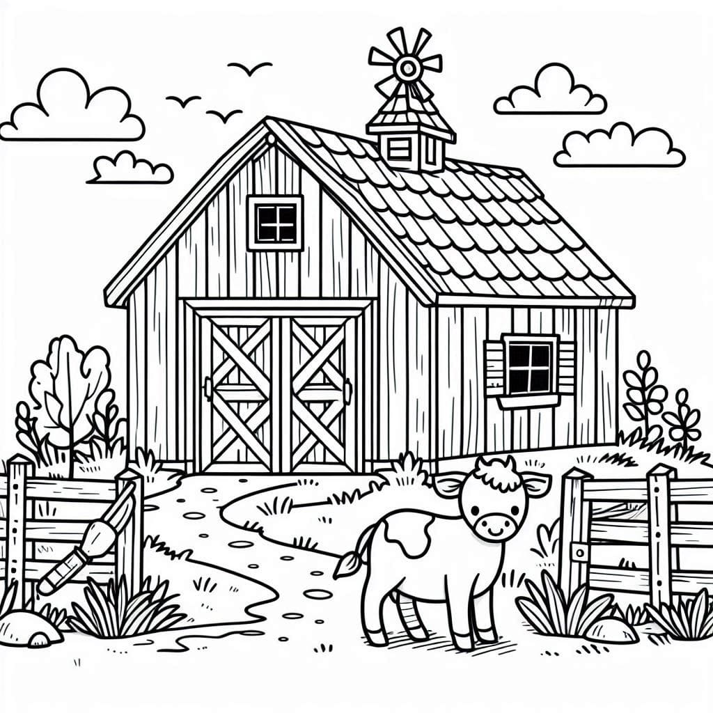 Desenho de Uma Fazenda Normal para colorir