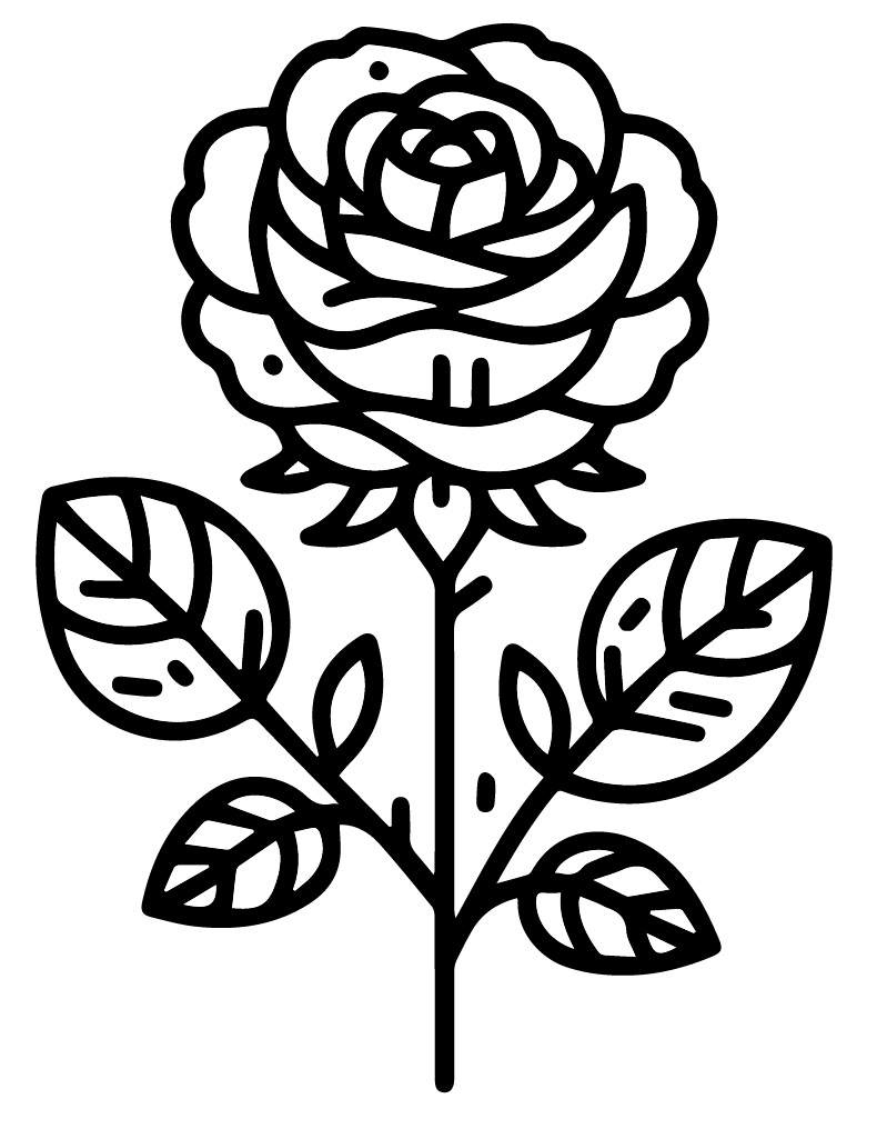 Desenho de Uma Flor Rosa para colorir