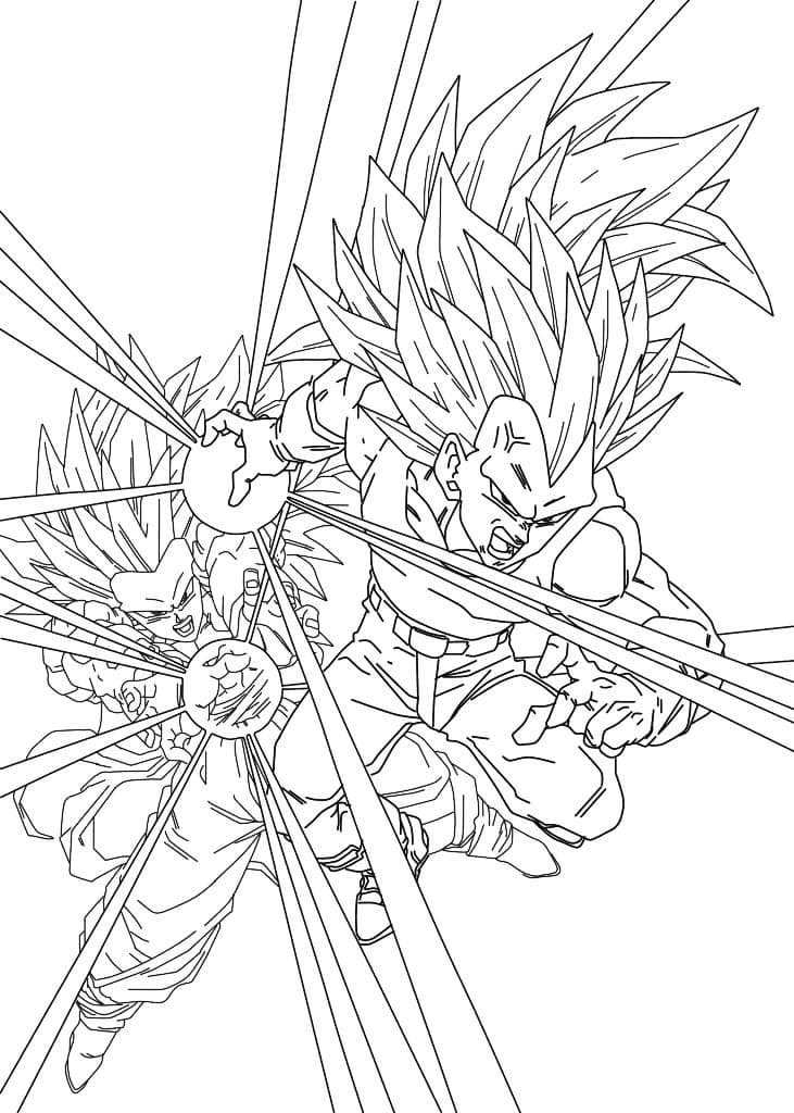 Desenho deVegeta e Goku Dragon Ball Z para colorir