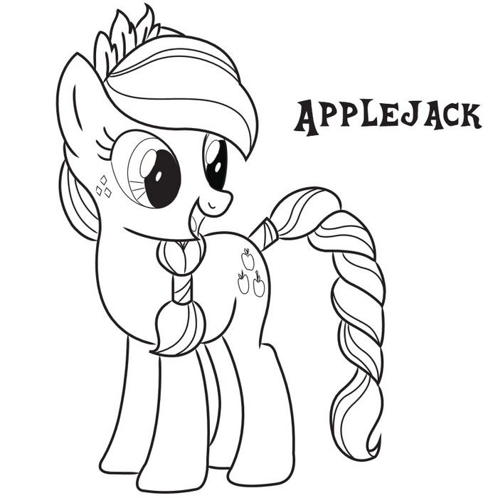 Desenho de Pônei Applejack para colorir