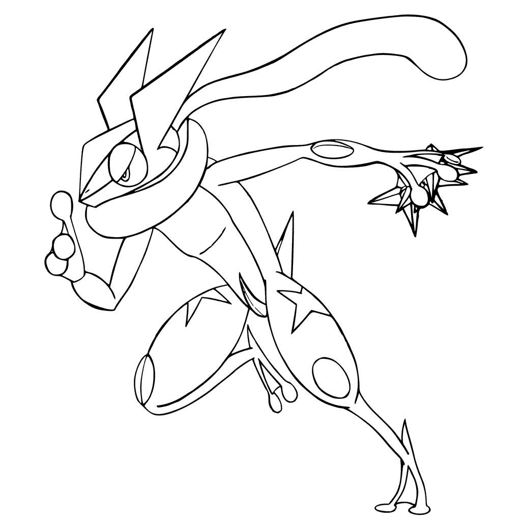 Desenho deAtaque Mega Greninja para colorir