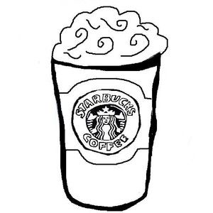 Desenho deXícara de Café Starbucks para colorir