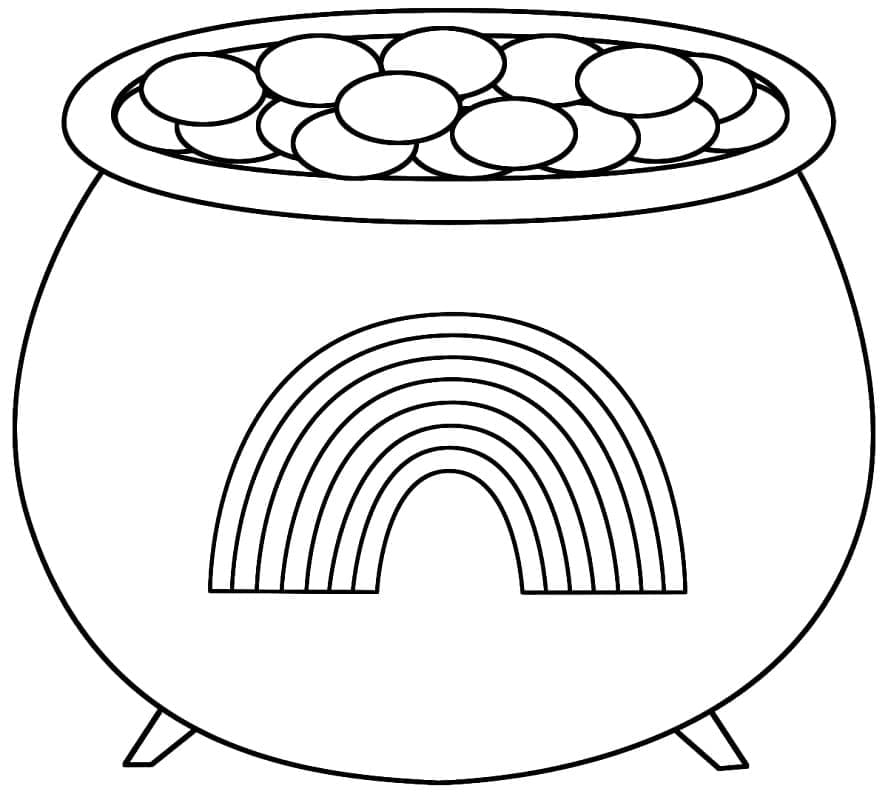 Desenhos de Pote de Ouro para colorir