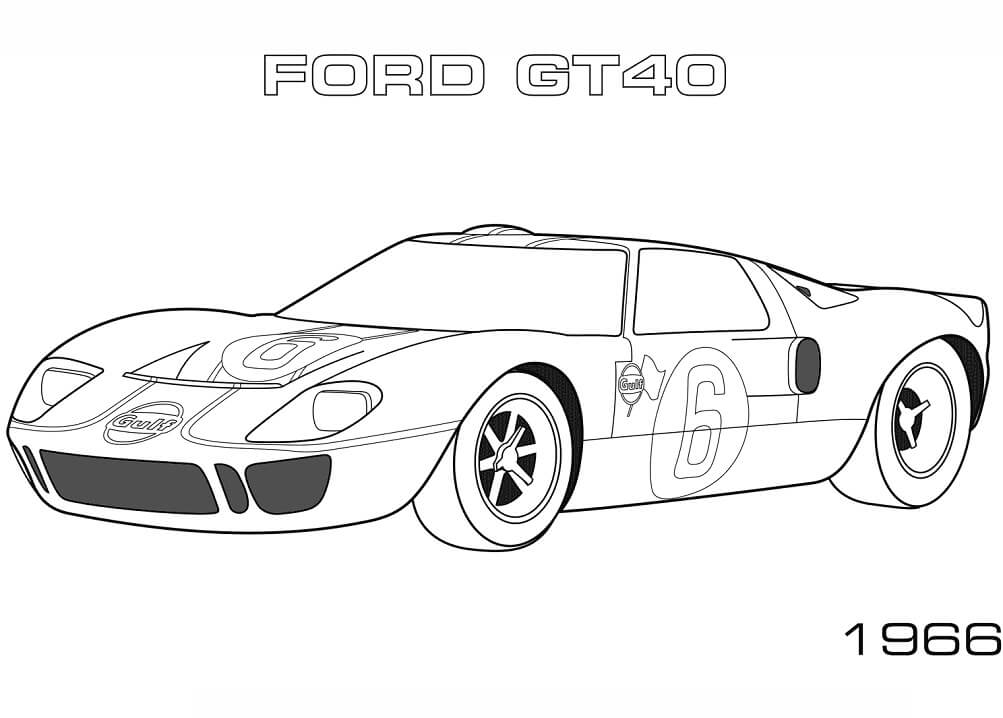 Desenho de1966 Ford GT40 para colorir