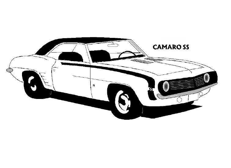 Desenho de1969 Chevrolet Camaro SS para colorir