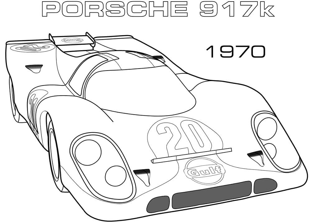 Desenho de1970 Porsche 917K para colorir