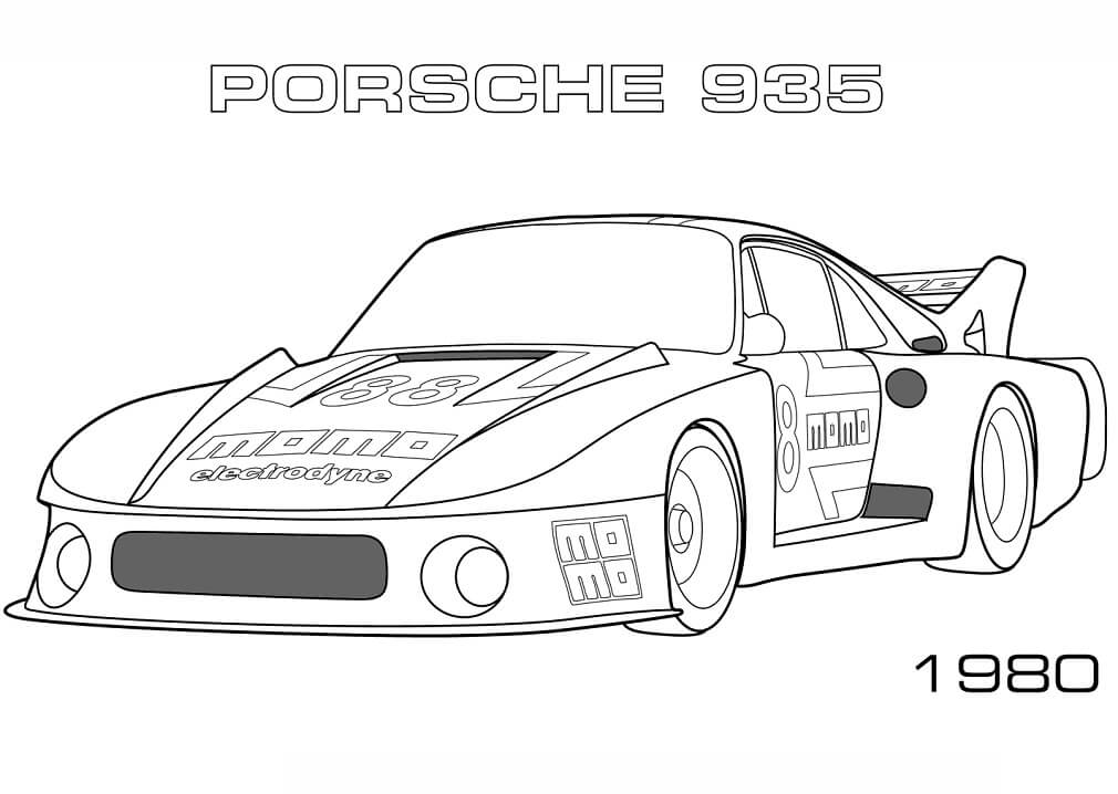 Desenho de1980 Porsche 935 para colorir