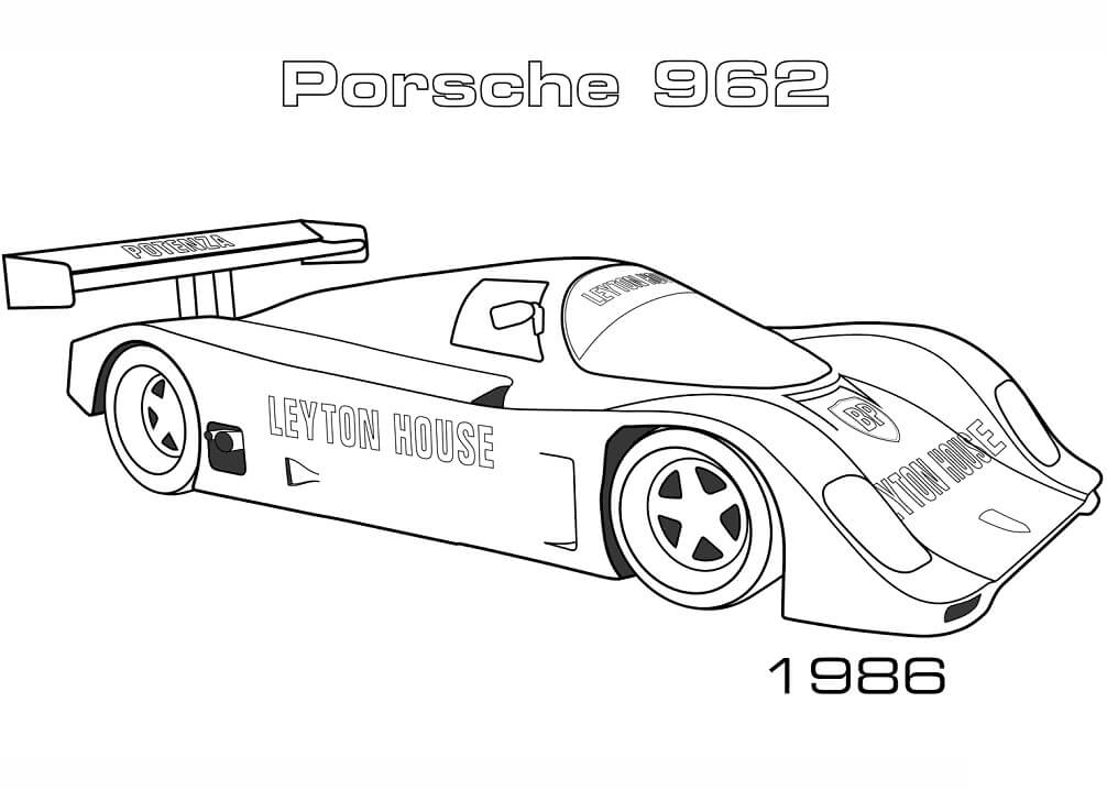 Desenho de1986 Porsche 962 para colorir