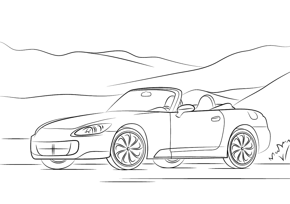 Desenho de2009 Honda S2000 para colorir