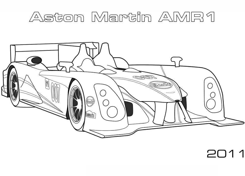 Desenho de2011 Aston Martin AMR1 para colorir