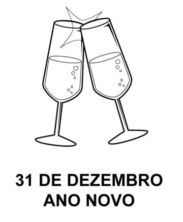 Desenho de31 de Dezembro Ano Novo para colorir