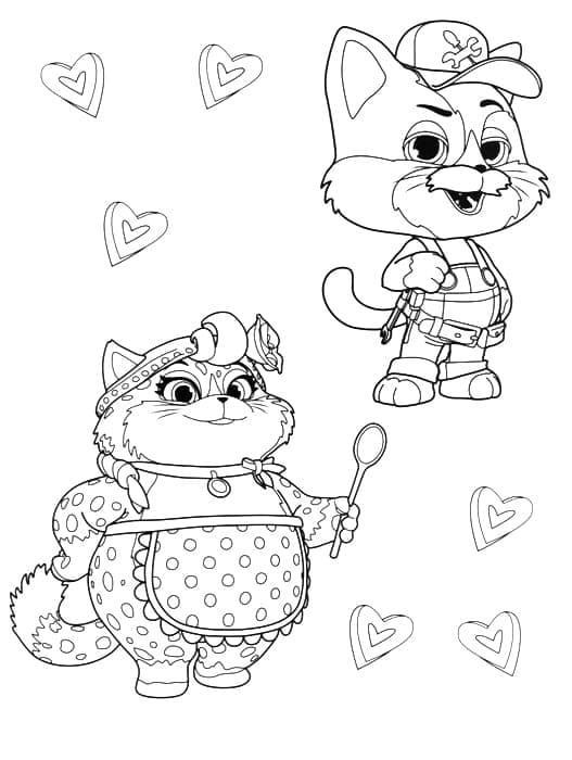 Desenho de44 Gatos 11 para colorir