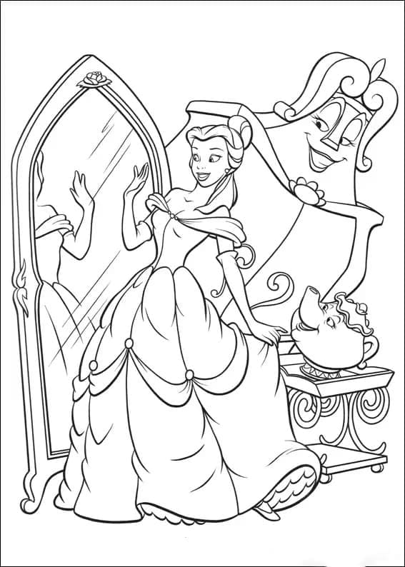 Desenho deBela de Disney para colorir