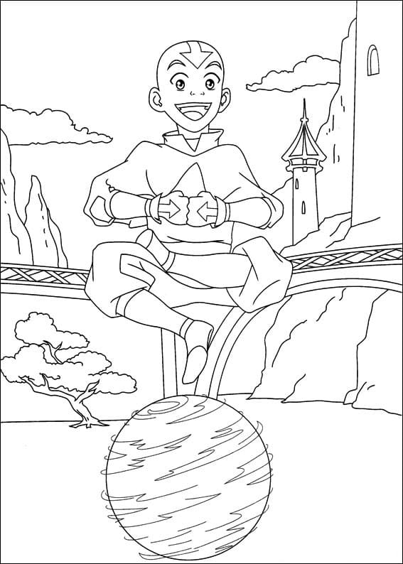 Desenho deAang de Avatar 1 para colorir