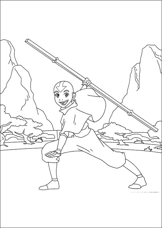 Desenho deAang de Avatar para colorir