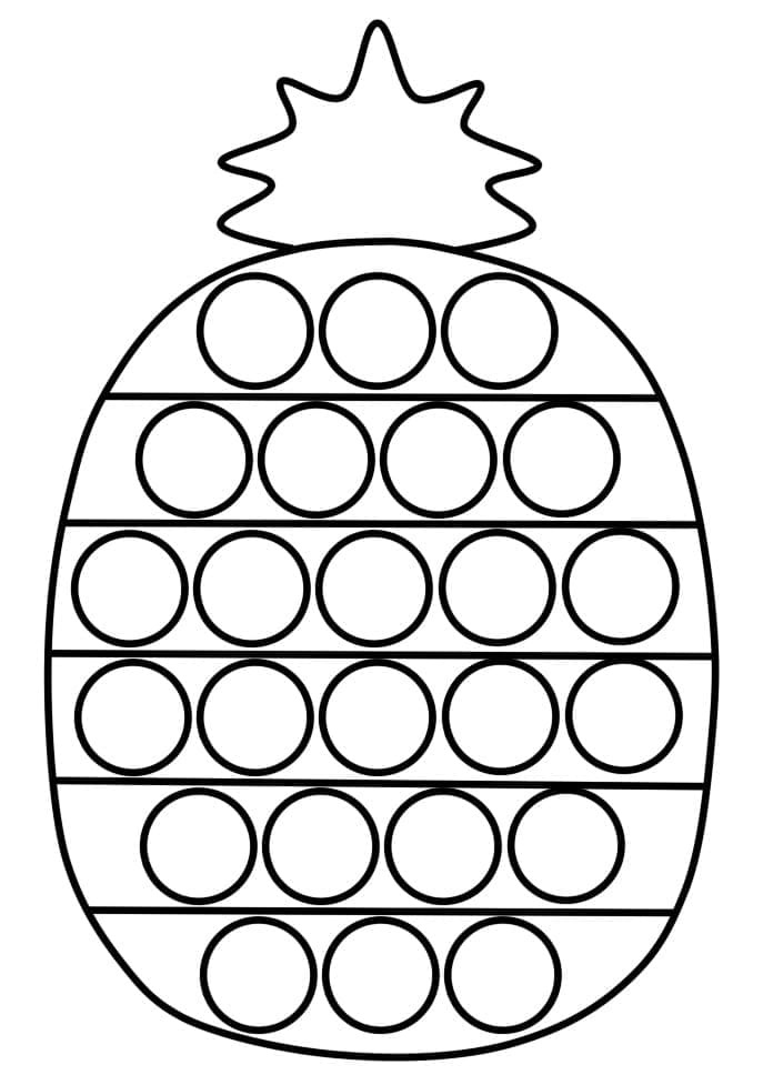 Desenho deAbacaxi Pop It para colorir