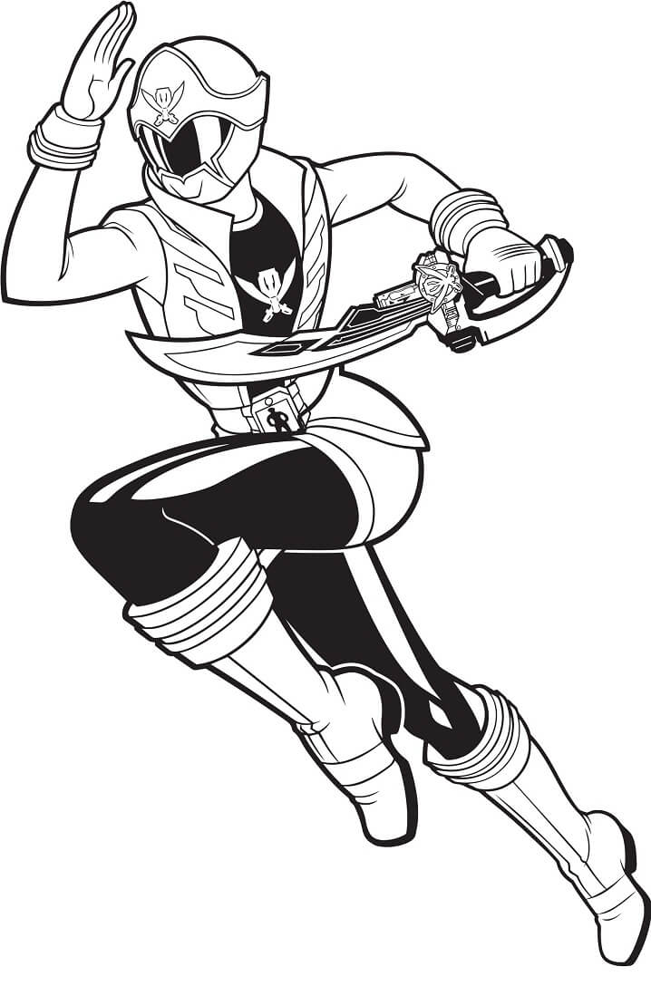 Desenho de Ação do Power Ranger 5 para colorir