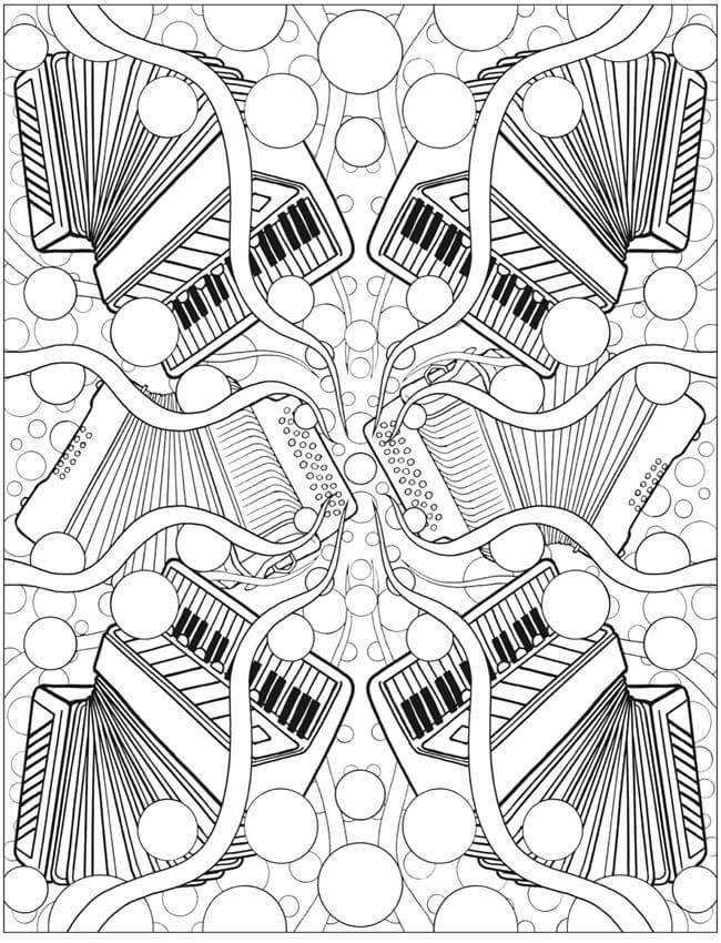 Desenho de Acordeão Normal 6 para colorir