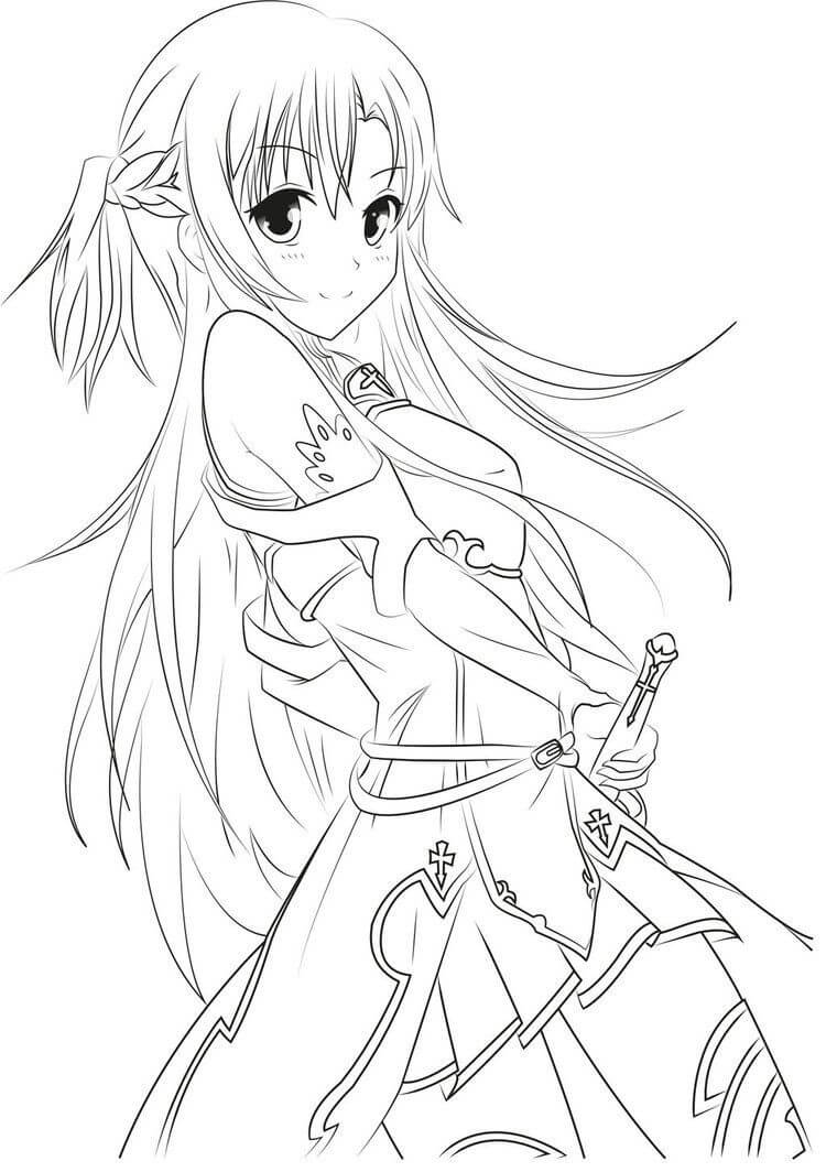 Desenho deAdorável Asuna 1 para colorir