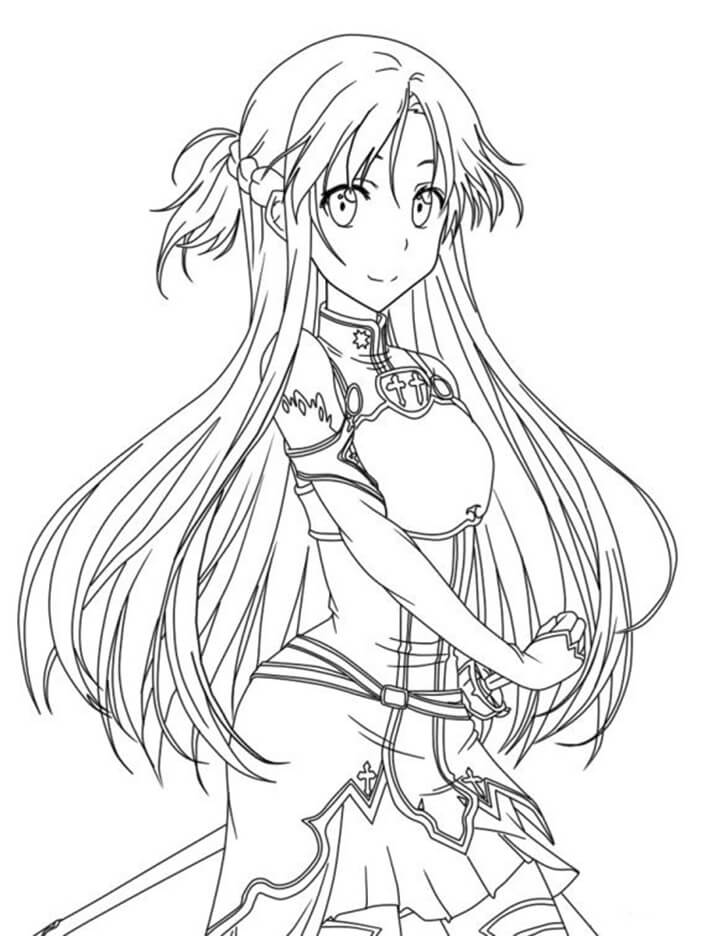 Desenho deAdorável Asuna 2 para colorir