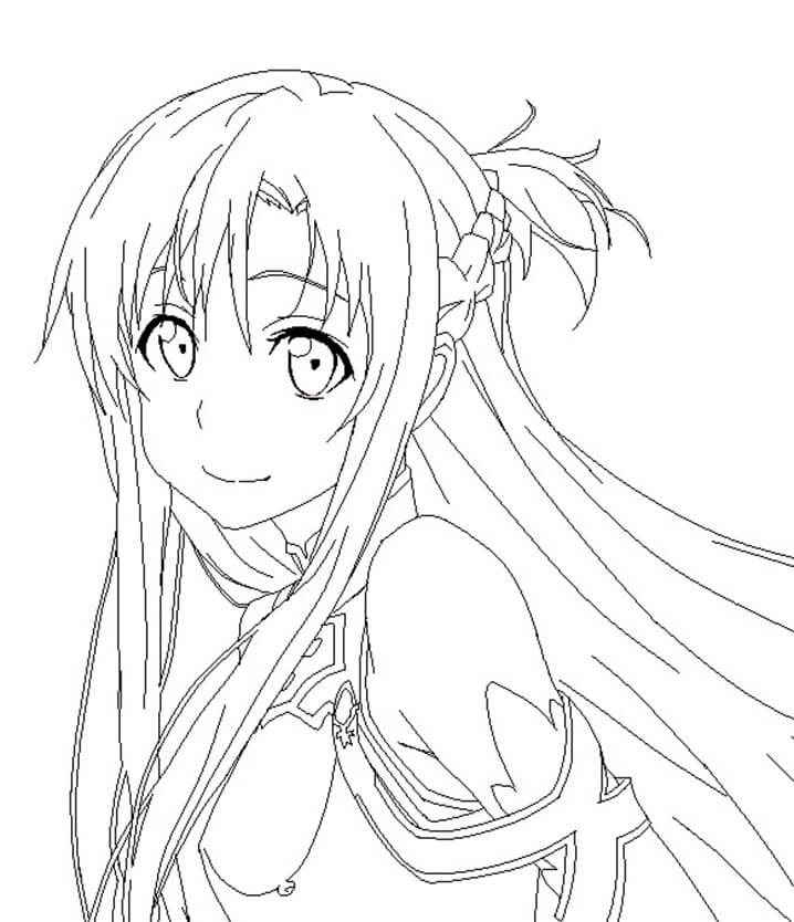 Desenho deAdorável Asuna 3 para colorir