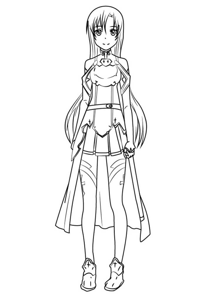 Desenho deAdorável Asuna 4 para colorir