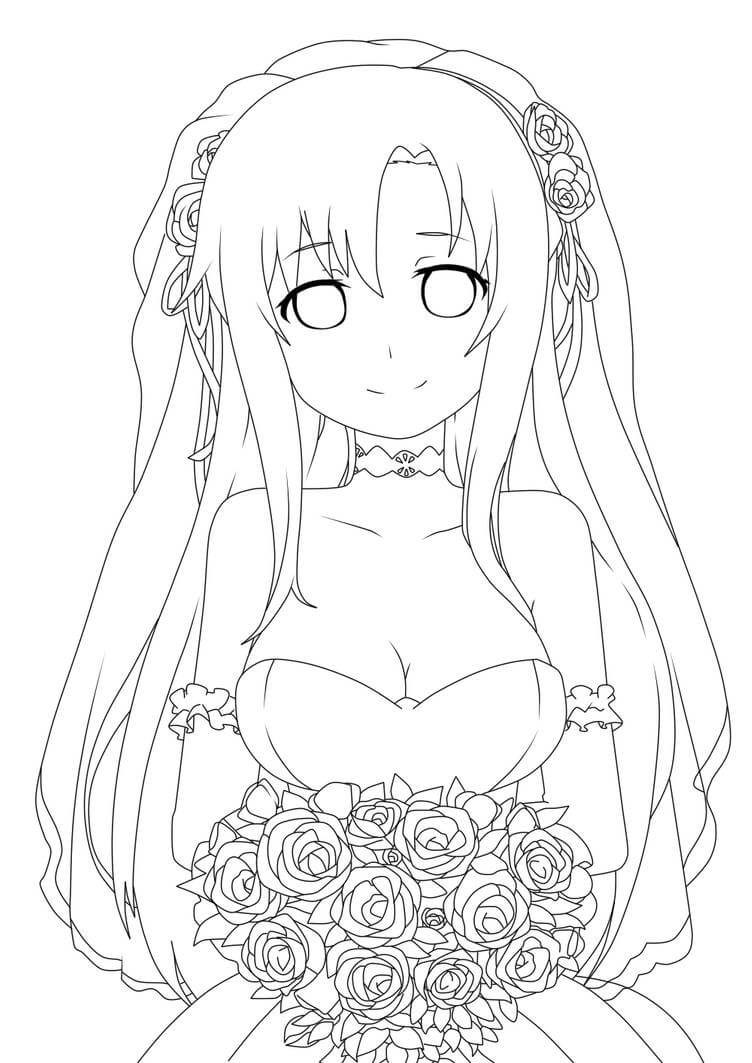 Desenho deAdorável Asuna 5 para colorir