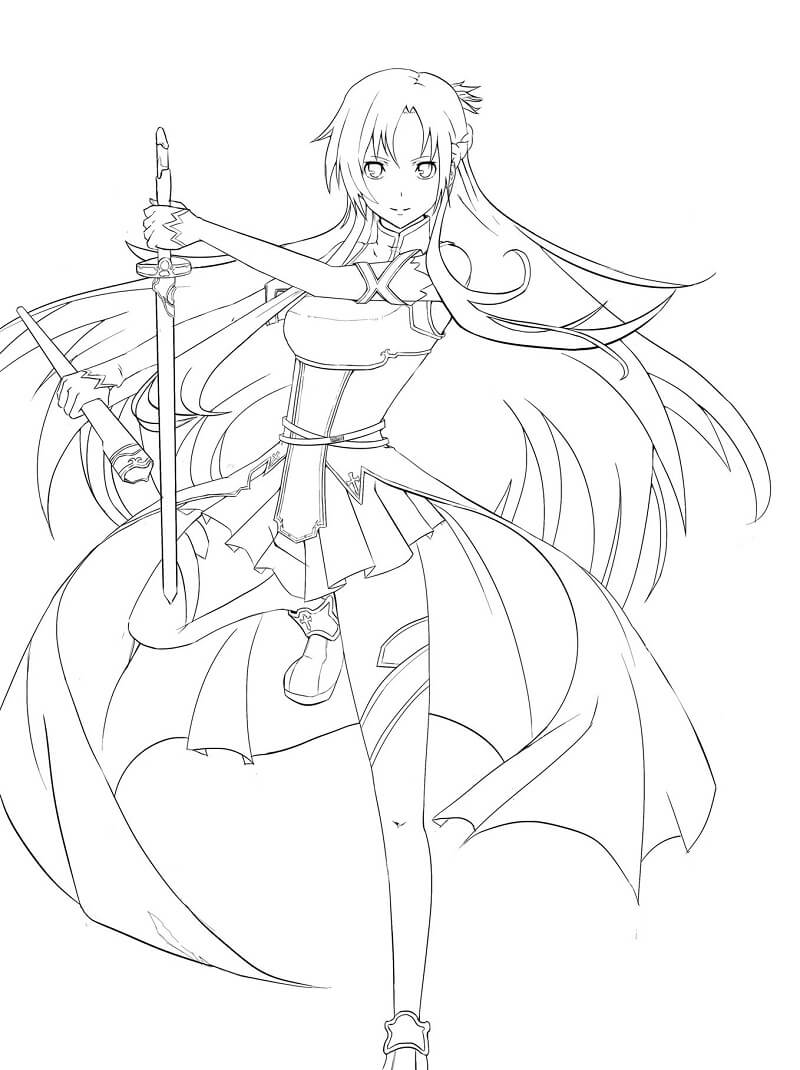 Desenho deAdorável Asuna para colorir