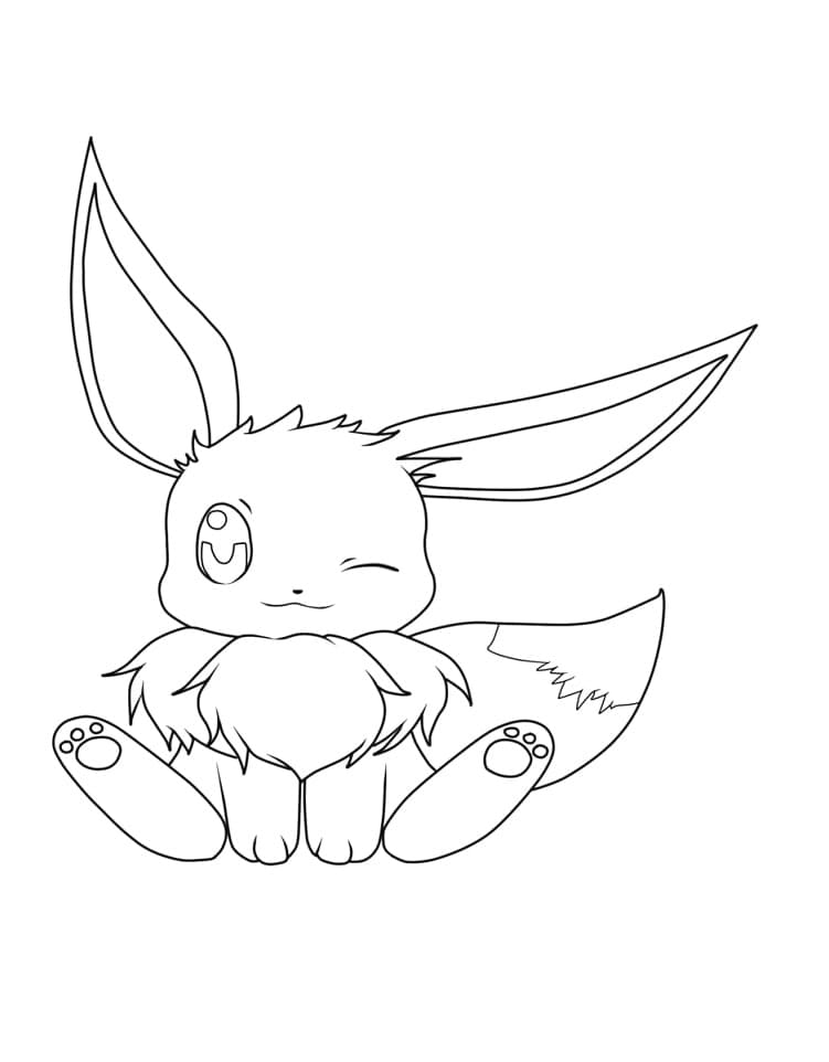 Desenho deAdorável Eevee 3 para colorir