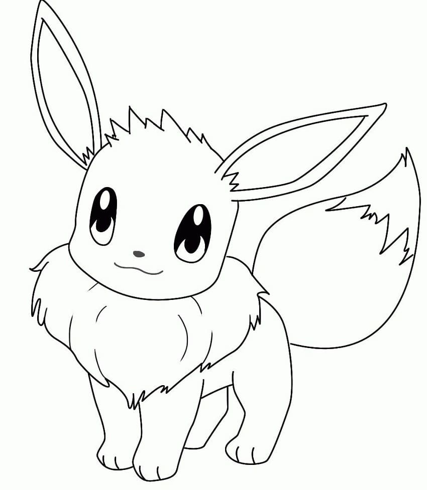 Desenho deAdorável Eevee 4 para colorir