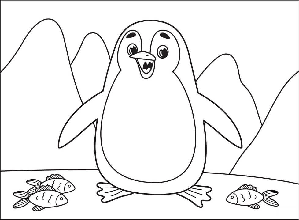 Desenho de Adorável Pinguim 1 para colorir