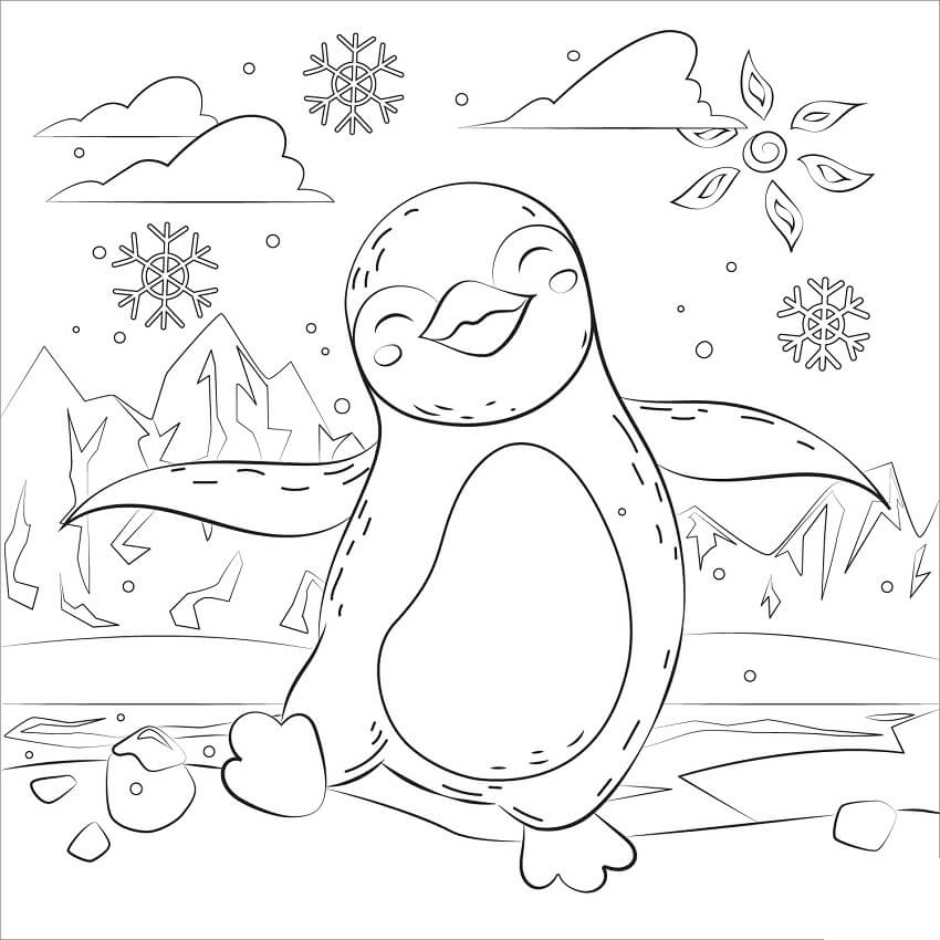 Desenho deAdorável Pinguim 2 para colorir