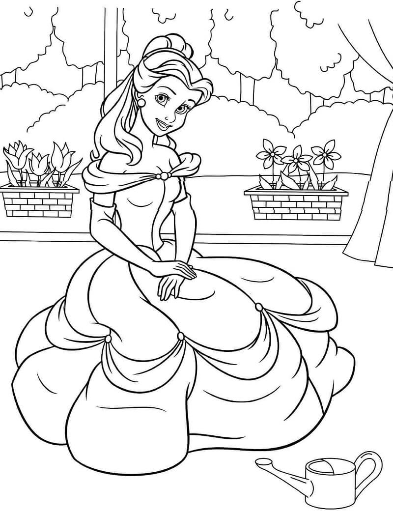 Desenho deAdorável Princesa Belle 3 para colorir