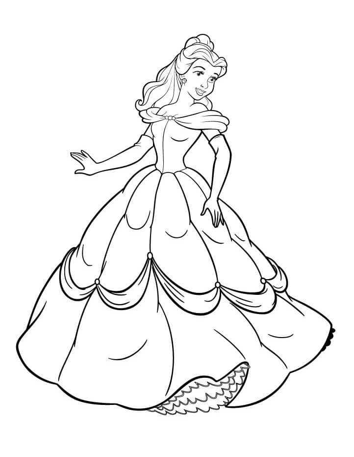 Desenho deAdorável Princesa Belle 5 para colorir