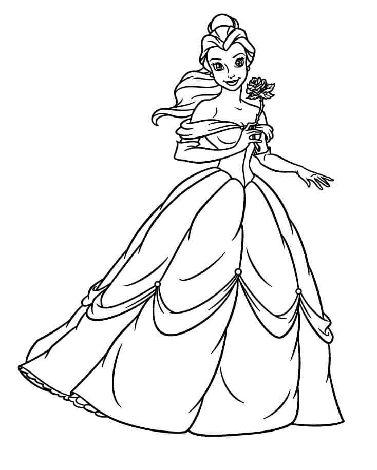 Desenho deAdorável Princesa Belle 6 para colorir