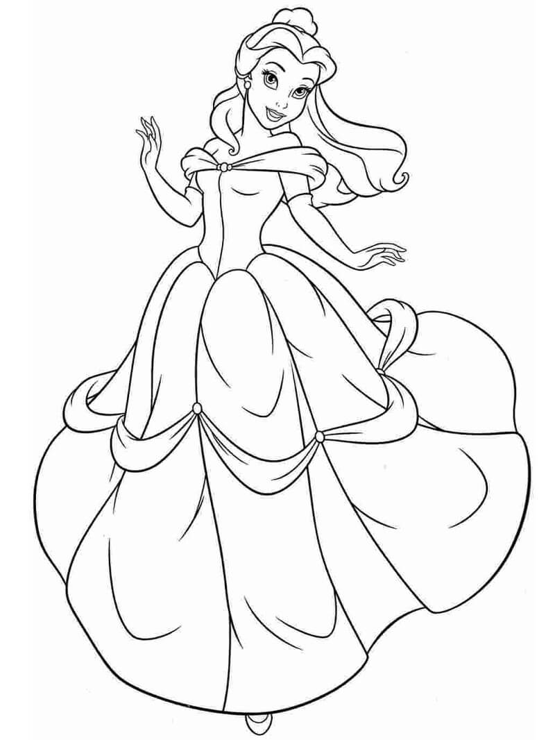 Desenho deAdorável Princesa Belle para colorir