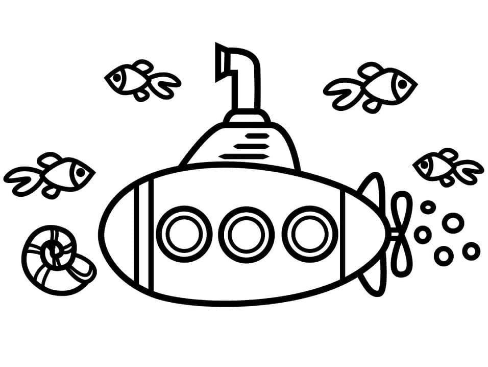 Desenho deAdorável Submarino para colorir