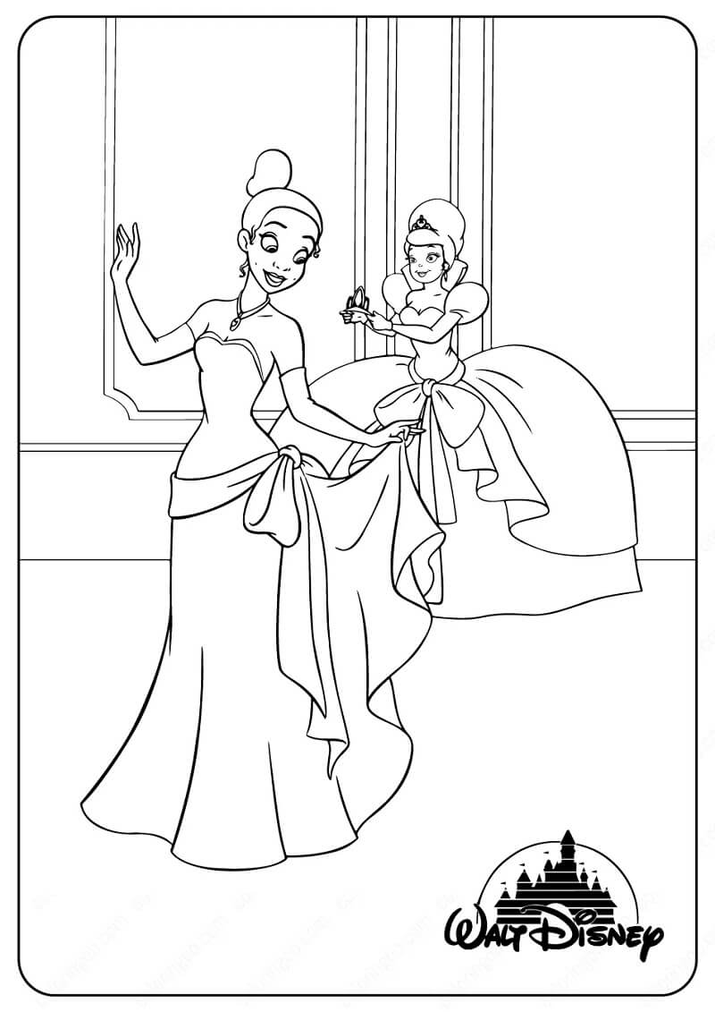 Desenho deAdorável Tiana 2 para colorir