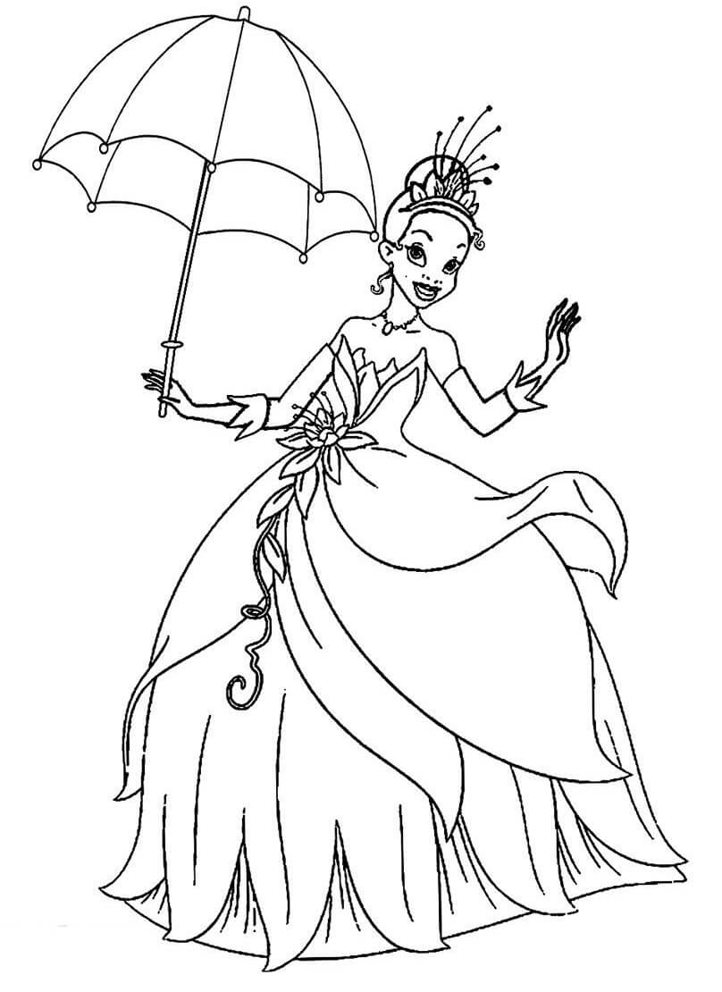 Desenho deAdorável Tiana 3 para colorir