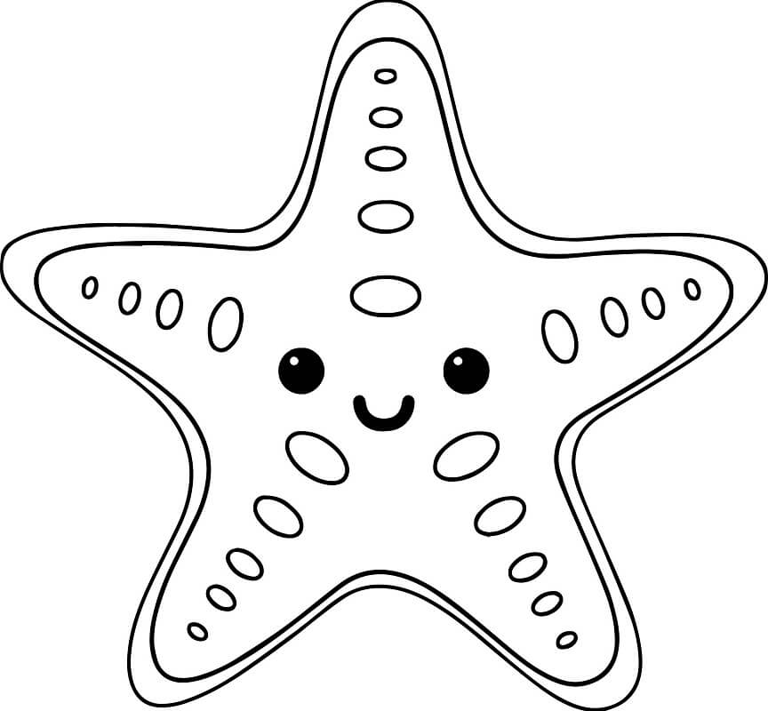 Desenho deAdorável Estrela do Mar 1 para colorir