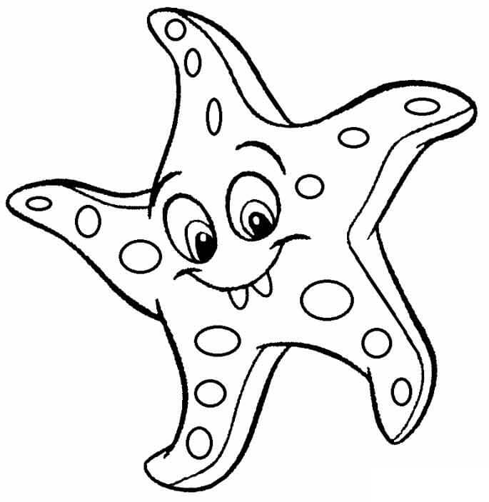 Desenho deAdorável Estrela do Mar 2 para colorir